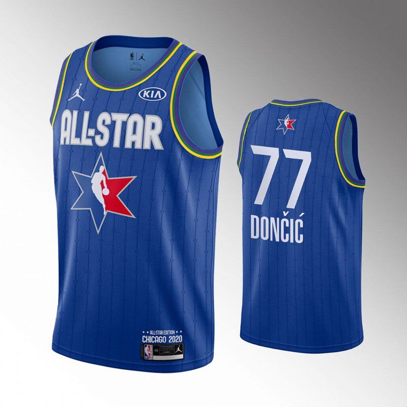 Men Dallas Mavericks #77 Doncic Blue 2020 All Star NBA Jerseys->toronto raptors->NBA Jersey